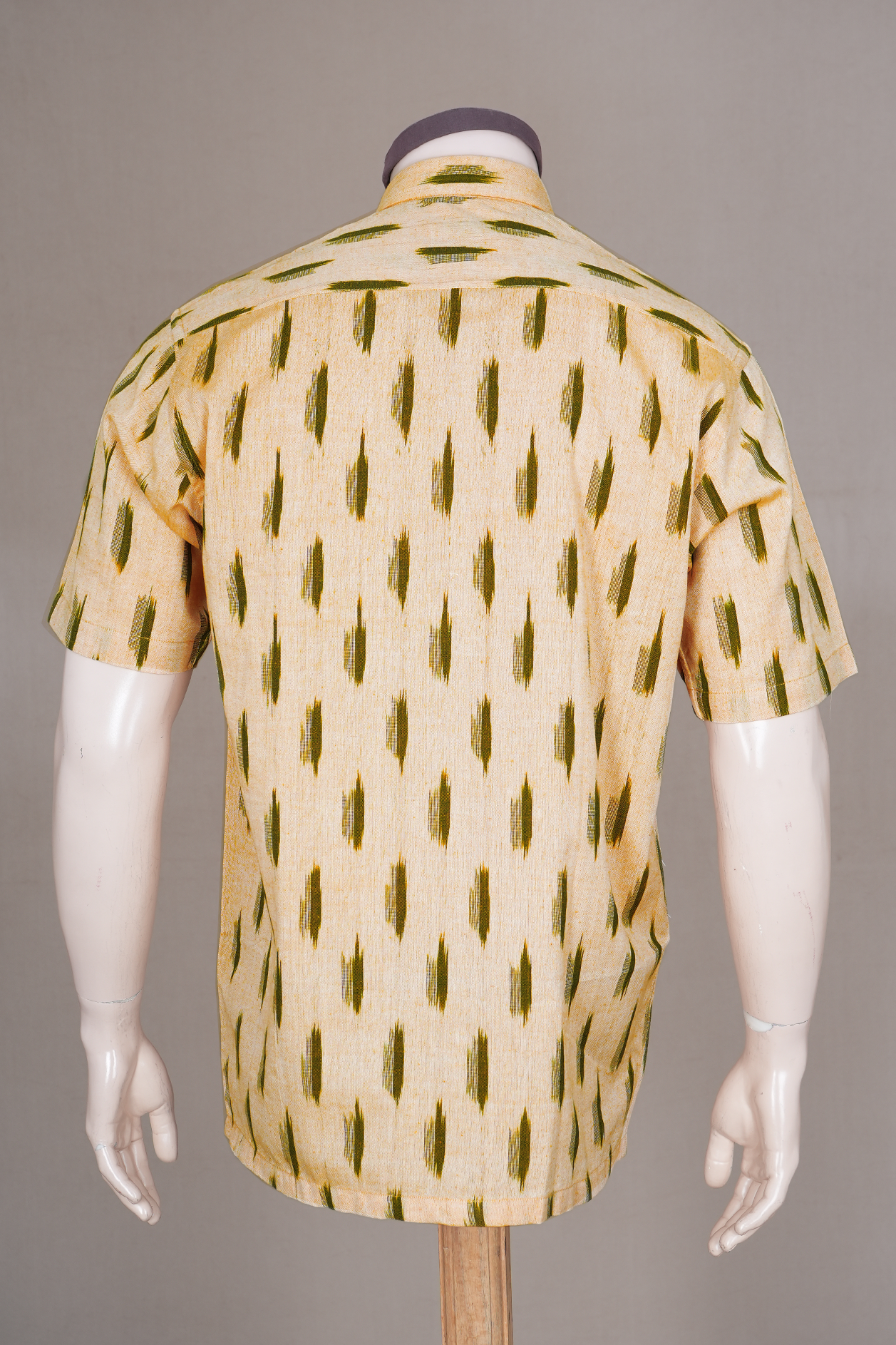 Regular Collar Stripes Design Caramel Yellow Cotton Shirt