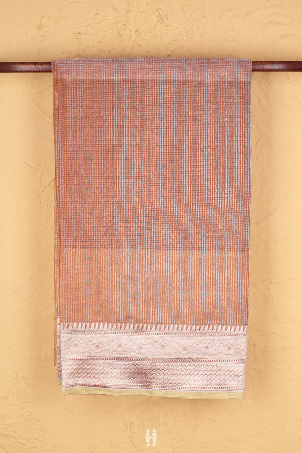 Tussar Silk Saree In Shades Of Brown With Allover Design