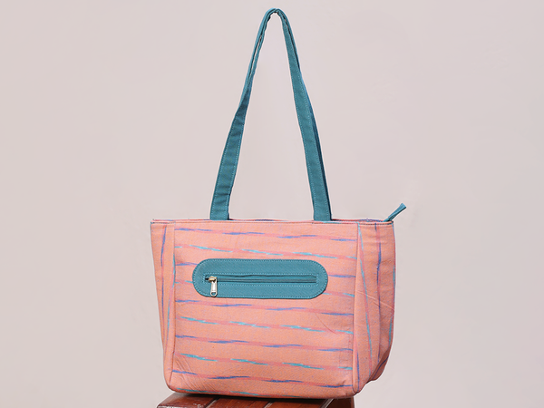 Printed Design Dusty Pink Cotton Hand Bag