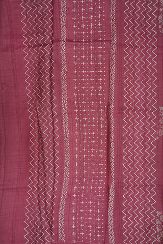 Diamond Printed Design Blush Red Tussar Silk Saree