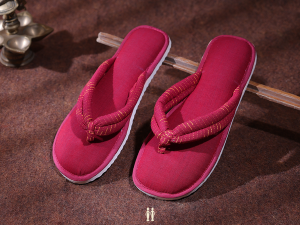 Plain Red Cotton Slippers