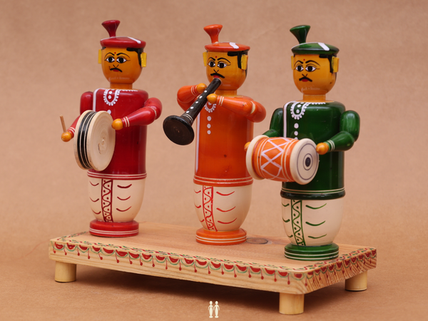 Wooden Handicraft Musicians Set For Decor