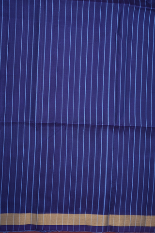 Stripes Design Navy Blue Soft Silk Saree