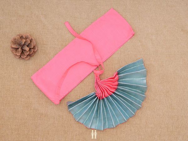 Zari Border Peach Silk Cotton Amman Pavadai Set