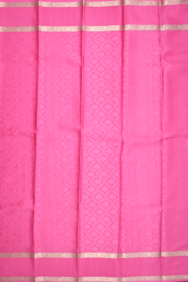 Mysore Silk Saree In Pink With Ogee Design
