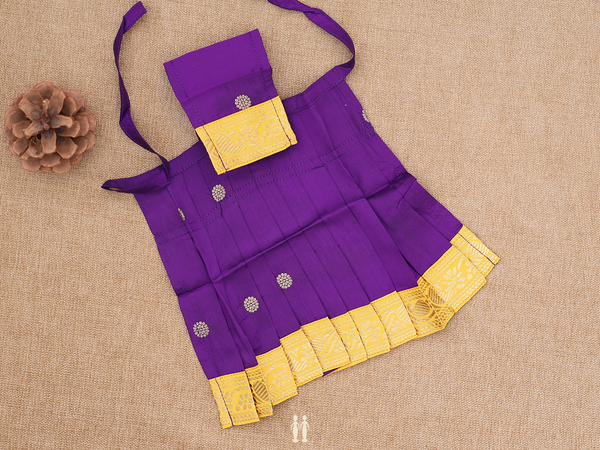 Zari Buttas Purple Silk Cotton Amman Pavadai Set