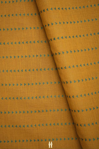Triangle Threadwork Design Peanut Brown Cotton Fabric