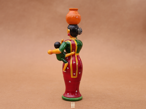 Wooden Handicraft Mother With Child For Showpiece
