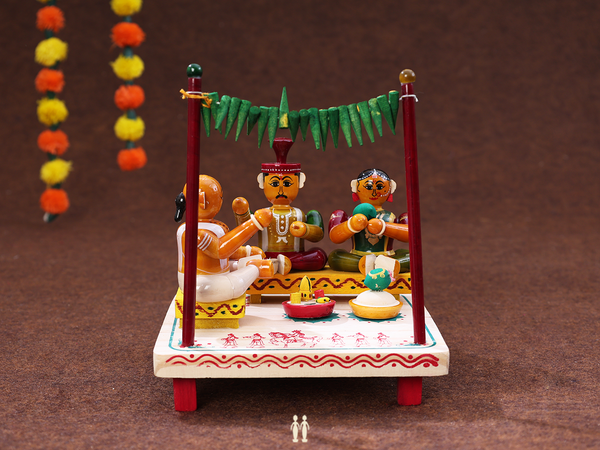 Wooden Traditional Wedding Set For Golu