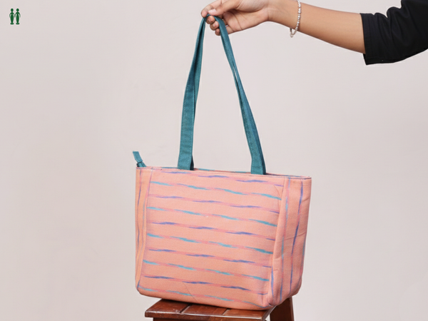 Printed Design Dusty Pink Cotton Hand Bag