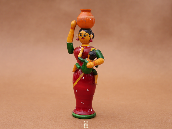 Wooden Handicraft Mother With Child For Showpiece