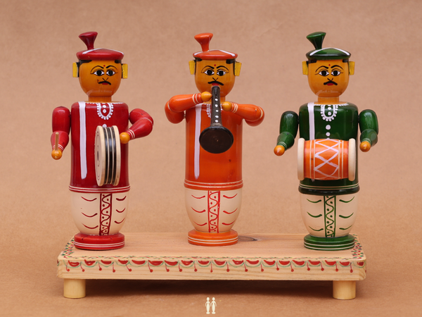 Wooden Handicraft Musicians Set For Decor