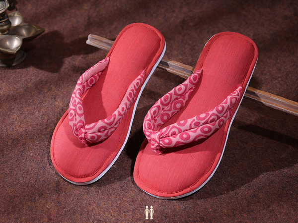 Plain Red Cotton Slippers