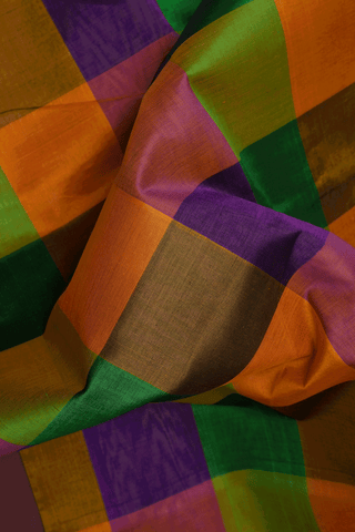 Checks Design Multicolor Traditional Silk Cotton Saree