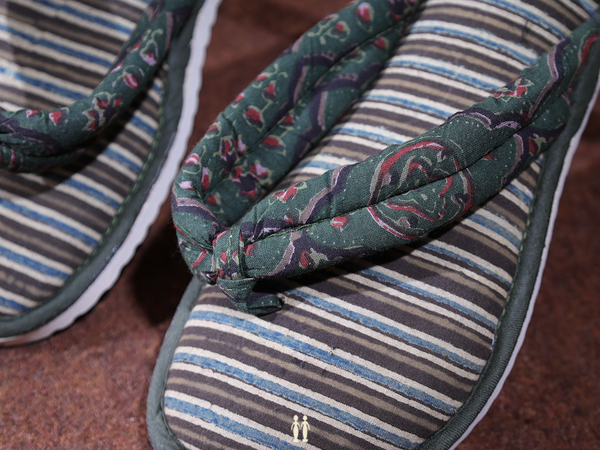 Stripes Design Multicolor Cotton Slippers