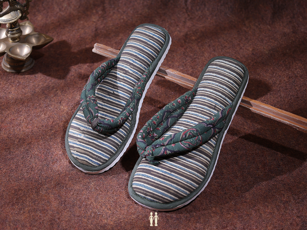 Stripes Design Multicolor Cotton Slippers