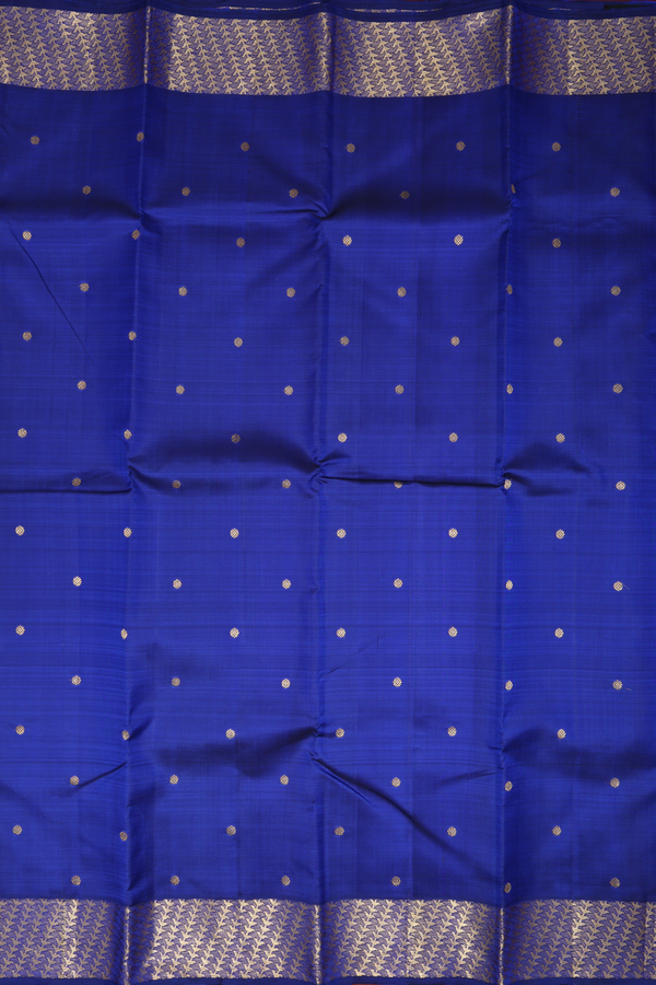 Floral Zari Buttis Royal Blue Kanchipuram Silk Saree