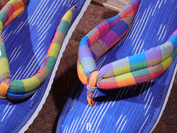 Stripes Design Blue Cotton Slippers