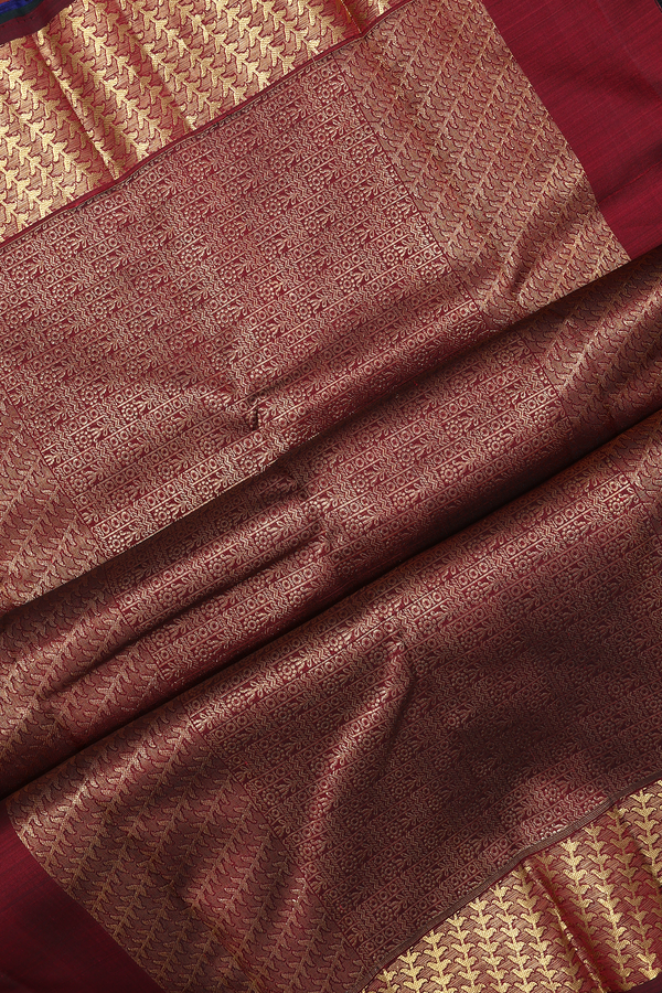 Floral Zari Buttis Royal Blue Kanchipuram Silk Saree