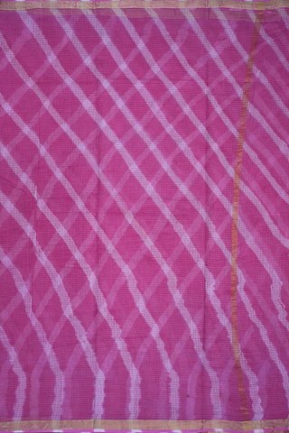 Allover Diagonal Design Rose Pink Kota Cotton Saree