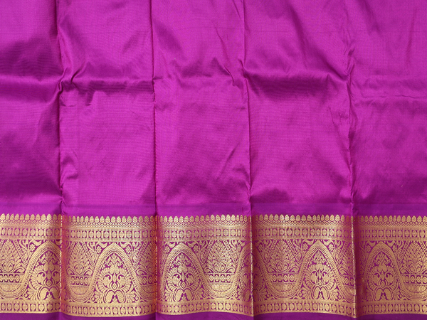 Zari Buttas Yellow Kanchipuram Silk Pavadai Sattai Material