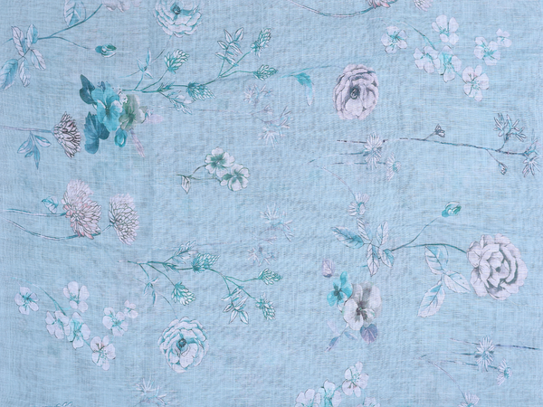 Paisley Design Turkish Blue Linen Unstitched Salwar Material