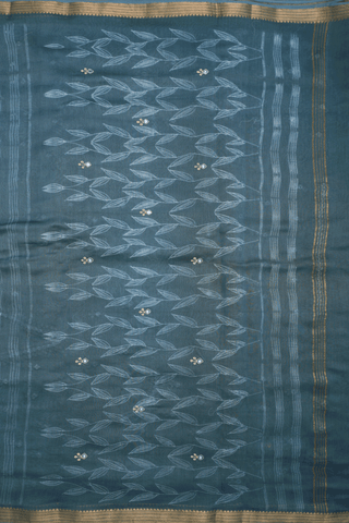 Shibori Design Aegean Blue Chanderi Cotton Saree
