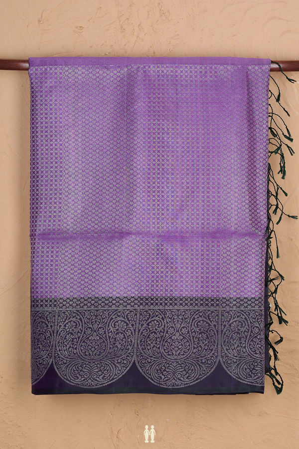 Soft Silk Saree In Light Purple With Brocade Design