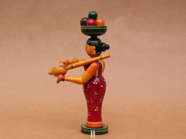 Wooden Handicraft Music Doll For Showpiece