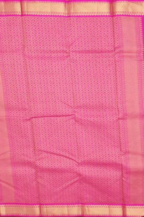 Kanchipuram Silk Saree In Multicolor Along Checks With Buttas