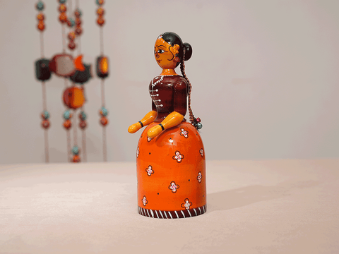 Wooden Handicraft Traditional Girl Doll For Decor Piece