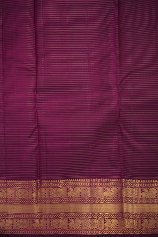 Checks With Zari Buttas Berry Purple Kanchipuram Silk Saree
