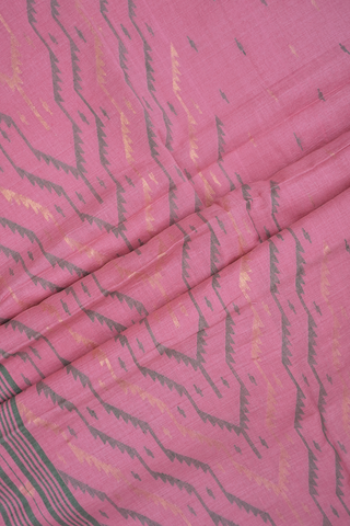 Zari And Threadwork Buttis Orchid Pink Bengal Cotton Saree