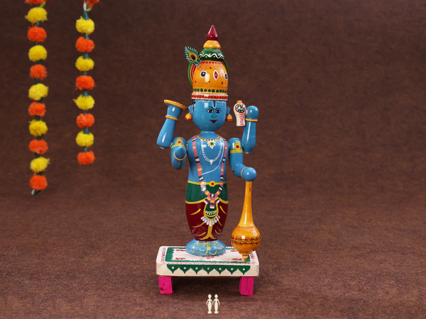 Wooden Handicraft Krishna For Golu Set
