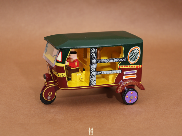 Wooden Handicraft Multicolor Miniature Auto