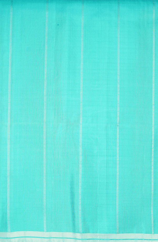Zari Striped Design Sea Green Soft Silk Saree