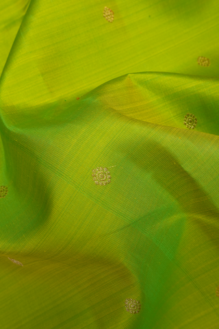 Floral Buttas Olive Green Kanchipuram Silk Saree