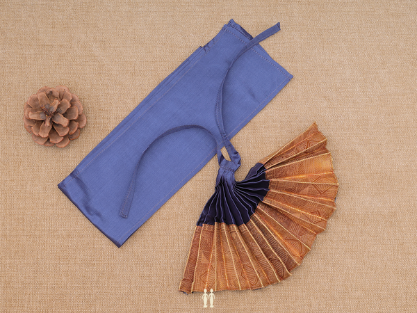 Zari Border Grey Silk Cotton Amman Pavadai Set