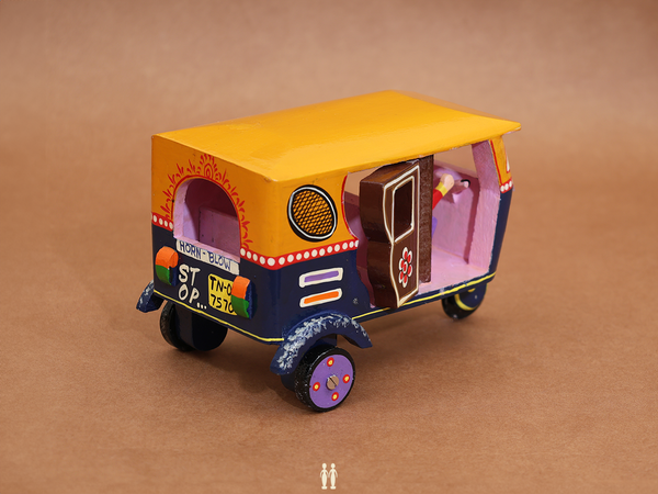Wooden Handicraft Multicolor Miniature Auto