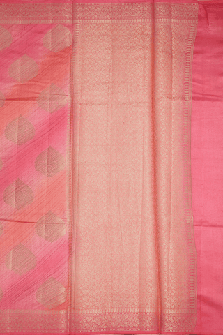 Floral Zari Motifs Shades Of Pink Raw Silk Saree