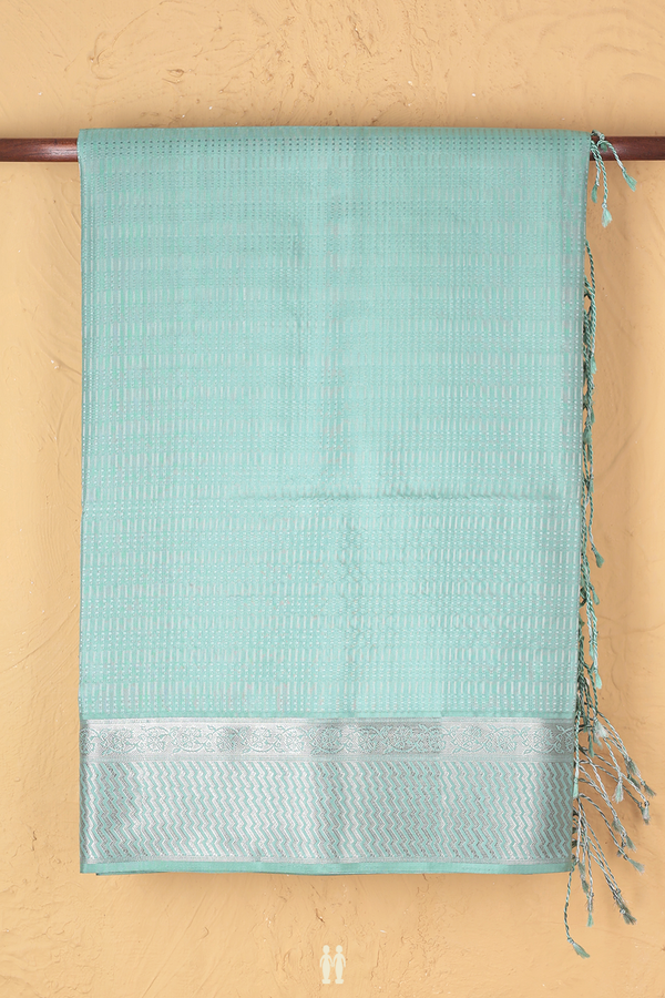 Soft Silk Saree In Dusty Green With Brocade Design