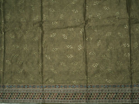 Chamki Work Design Chalet Green Chanderi Salwar Material