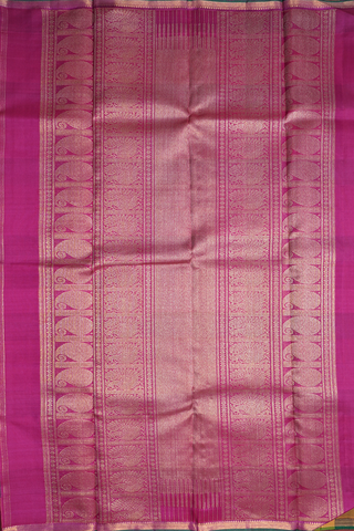 Peacock Chakram Zari Motif Multicolor Kanchipuram Silk Saree