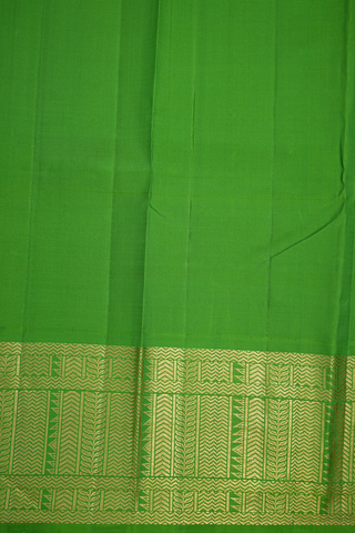 Korvai Zari Border Plain Light Yellow Kanchipuram Silk Saree
