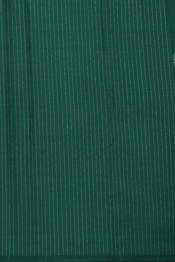 Kanchipuram Silk Saree In Forest Green With Allover Design