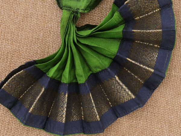 Zari Border Green Silk Cotton Amman Pavadai Set