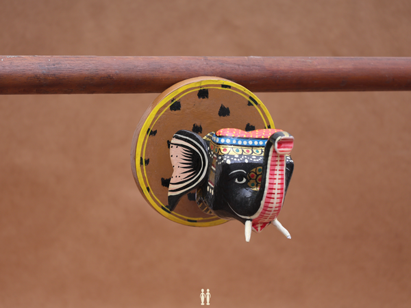 Wooden Handicraft Elephant Head For Wall Decor