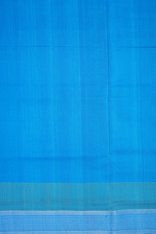 Zari Border Plain Sky Blue Mangalagiri Silk Saree