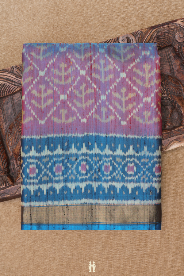 Patola Silk Saree In Dual Tone With Diamond Design