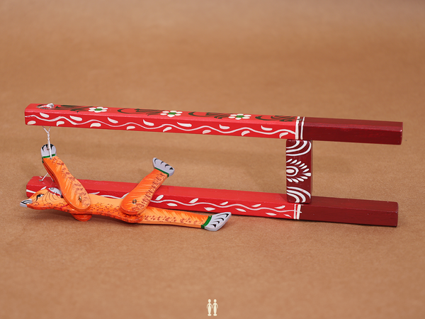 Wooden Handicraft Multicolor Jumping Animal Toy